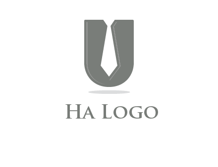 letter U logo with tie icon