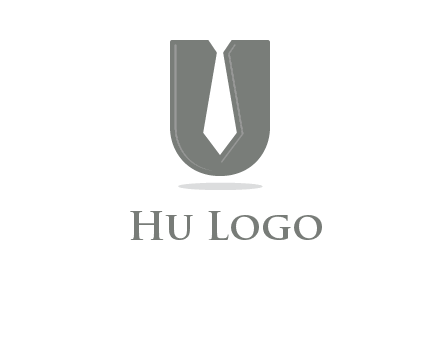 letter U logo with tie icon