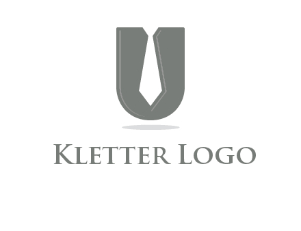 letter U logo with tie icon