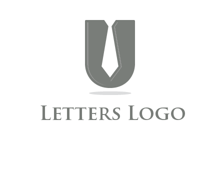 letter U logo with tie icon