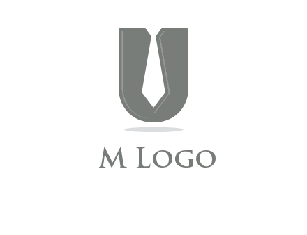 letter U logo with tie icon