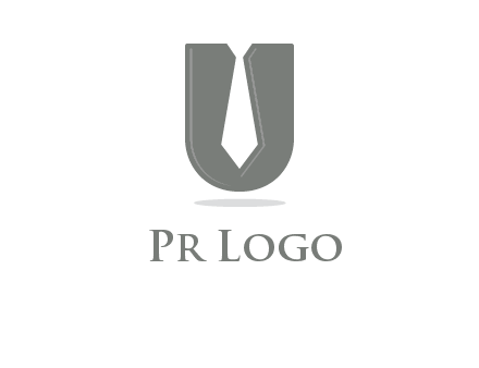 letter U logo with tie icon