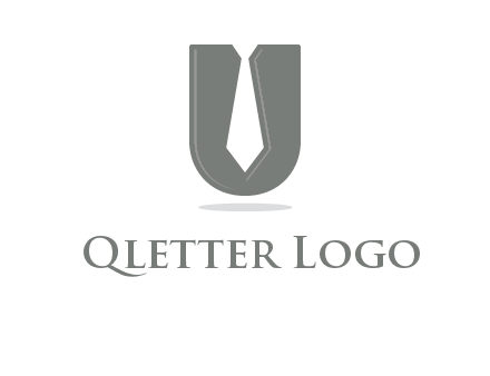 letter U logo with tie icon