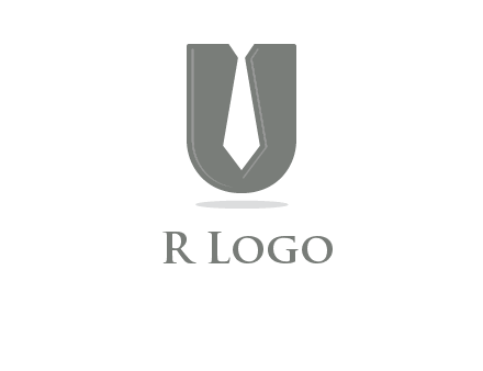 letter U logo with tie icon