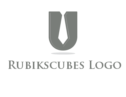 letter U logo with tie icon