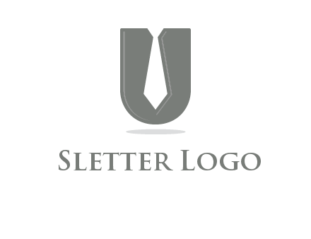 letter U logo with tie icon