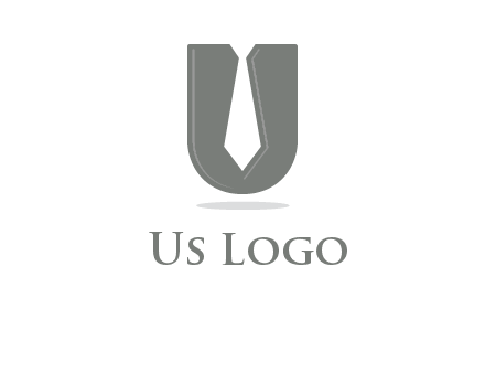 letter U logo with tie icon