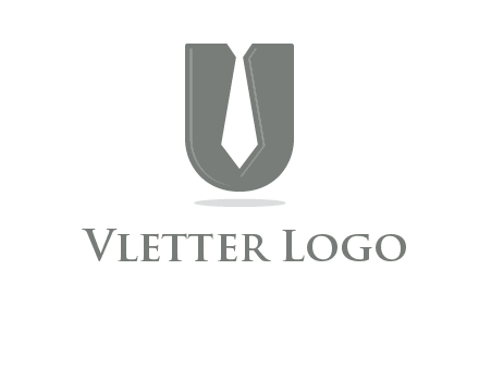 letter U logo with tie icon