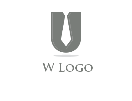 letter U logo with tie icon