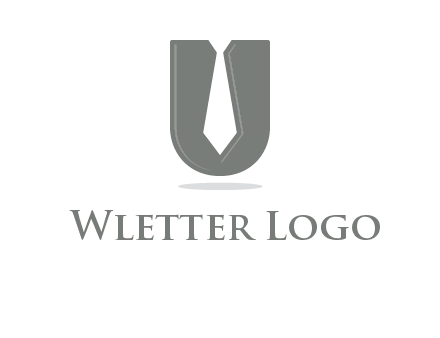 letter U logo with tie icon