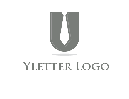 letter U logo with tie icon