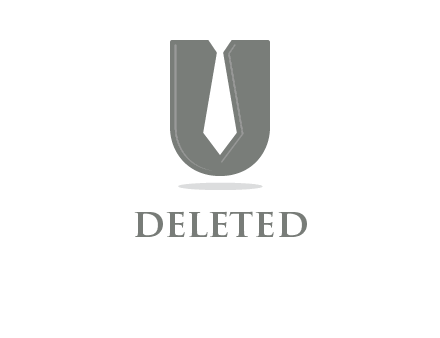 letter U logo with tie icon