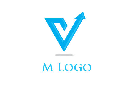 letter V logo with arrow