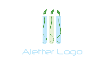 leaves in test tubes research logo