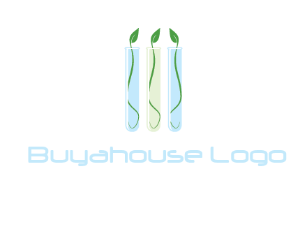 leaves in test tubes research logo