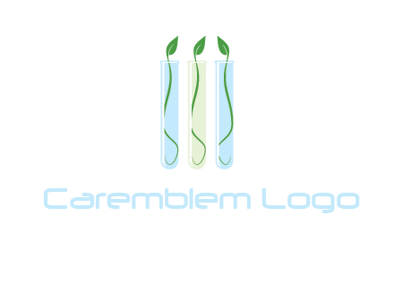 leaves in test tubes research logo