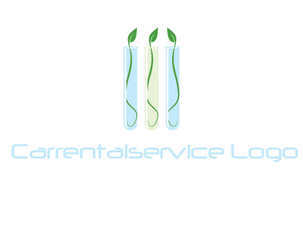 leaves in test tubes research logo