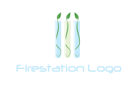 leaves in test tubes research logo