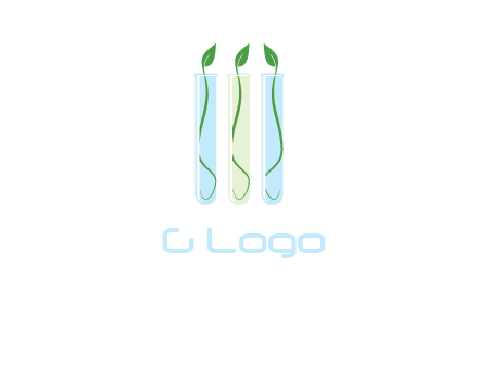 leaves in test tubes research logo