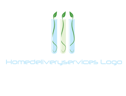 leaves in test tubes research logo