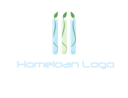 leaves in test tubes research logo