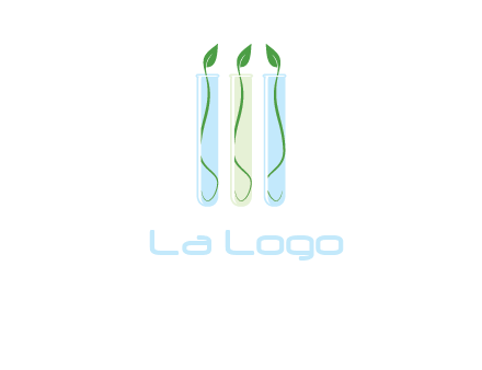 leaves in test tubes research logo