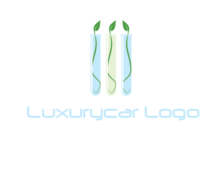 leaves in test tubes research logo