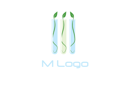 leaves in test tubes research logo