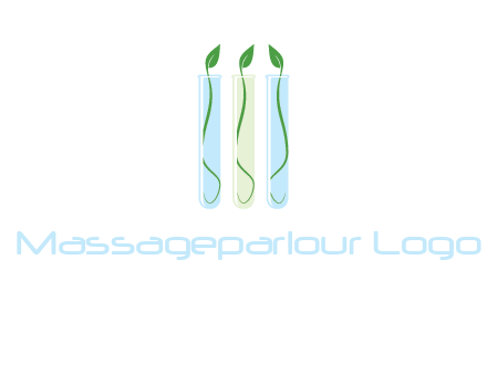 leaves in test tubes research logo