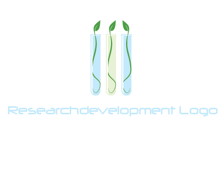 leaves in test tubes research logo