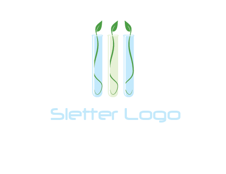 leaves in test tubes research logo