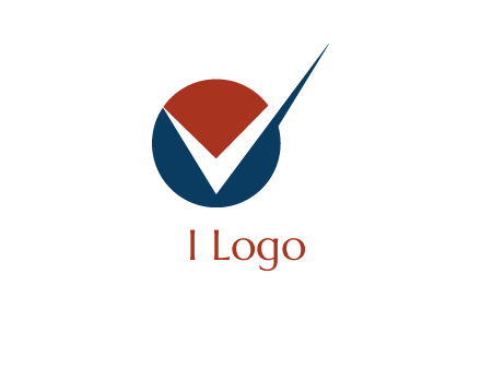 letter V logo in circle and tickmark 