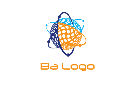 electron field around ball logo icon