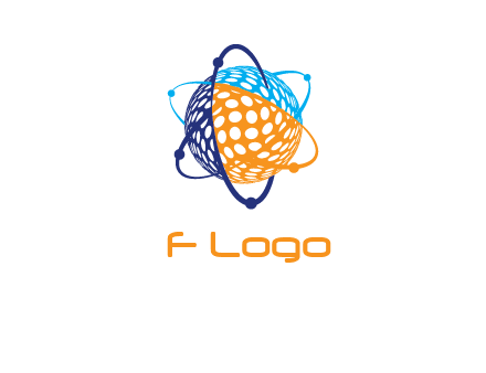 electron field around ball logo icon