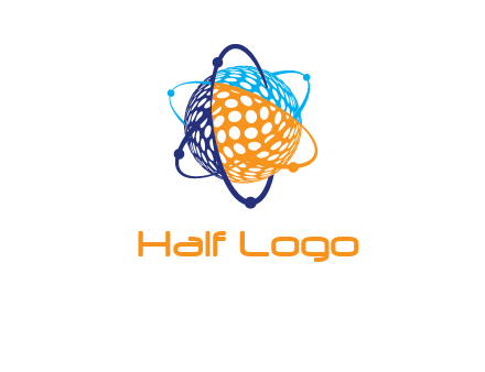 electron field around ball logo icon