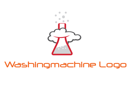 cloud around chemical flask research logo