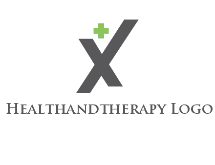 letter X with first aid sign