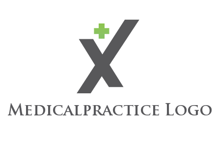 letter X with first aid sign