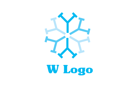 letter Y in rotation forming snowflake