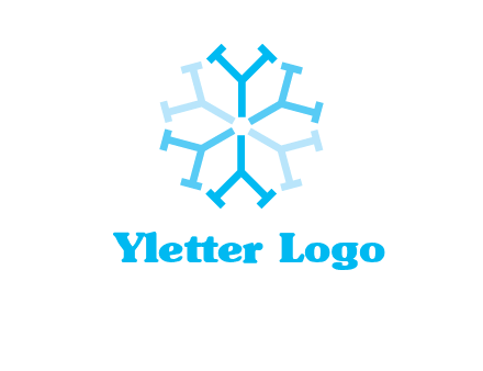 letter Y in rotation forming snowflake