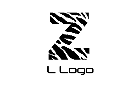 letter Z with zebra pattern