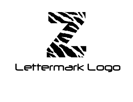 letter Z with zebra pattern