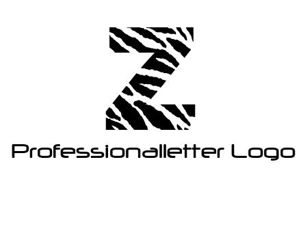 letter Z with zebra pattern