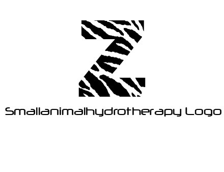 letter Z with zebra pattern