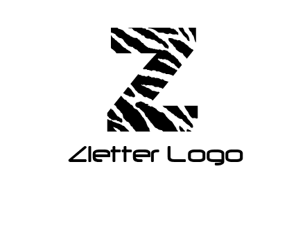 letter Z with zebra pattern