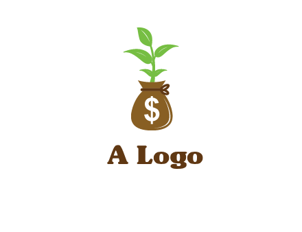 money bag with plant