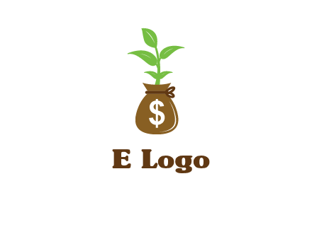 money bag with plant