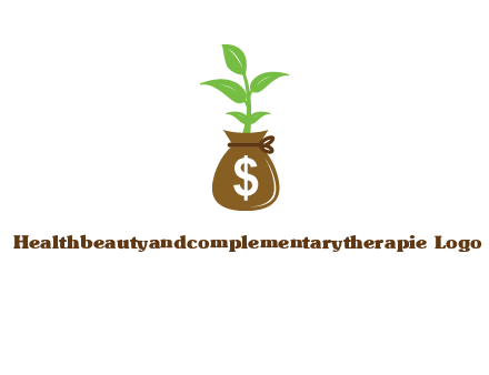 money bag with plant