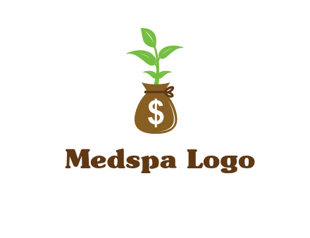 money bag with plant