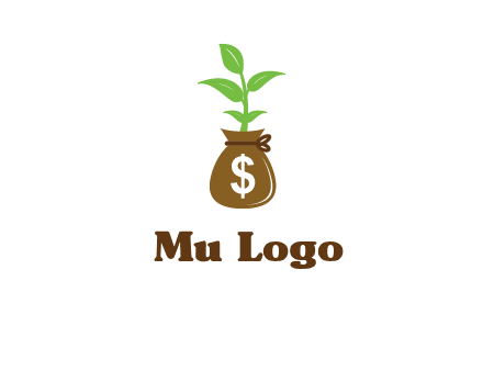 money bag with plant